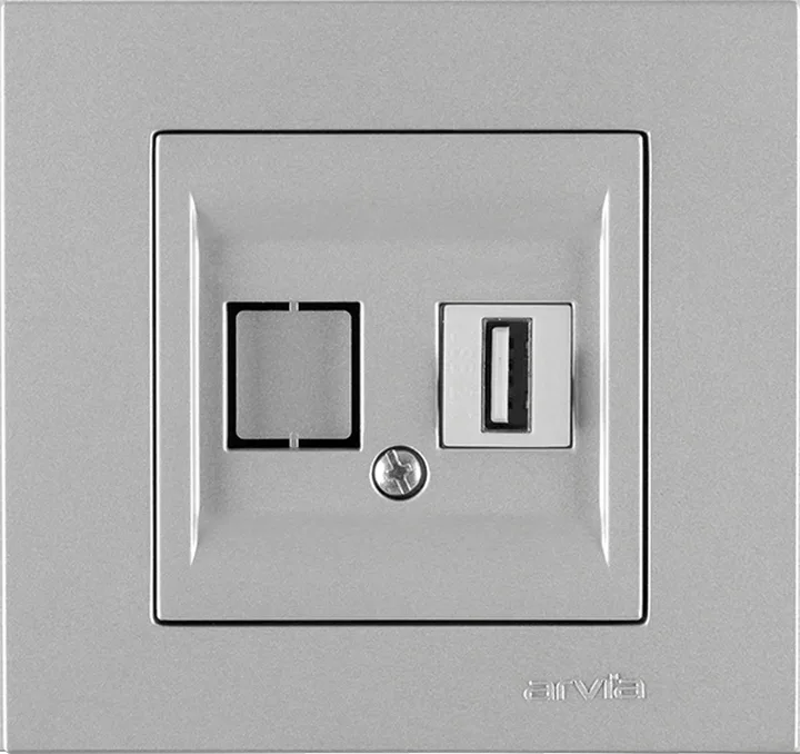 Розетка USB, Срібло KAREN