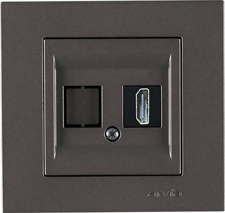 Розетка HDMI, Антрацит KAREN
