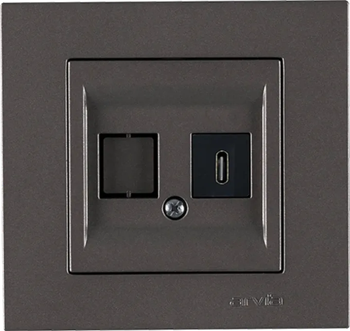 Розетка USB Type C, Антрацит KAREN