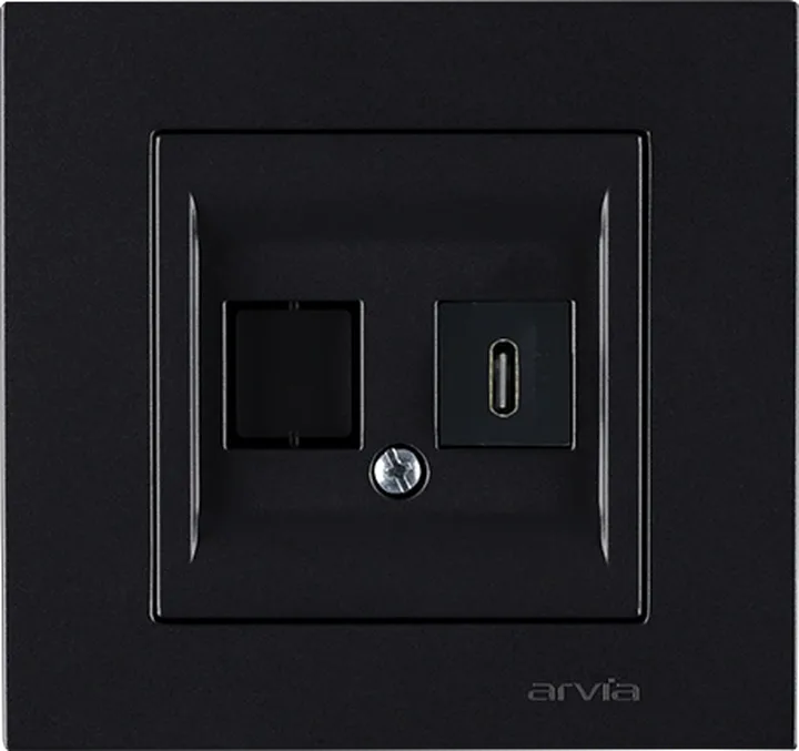 Розетка USB Type C, Чорна KAREN