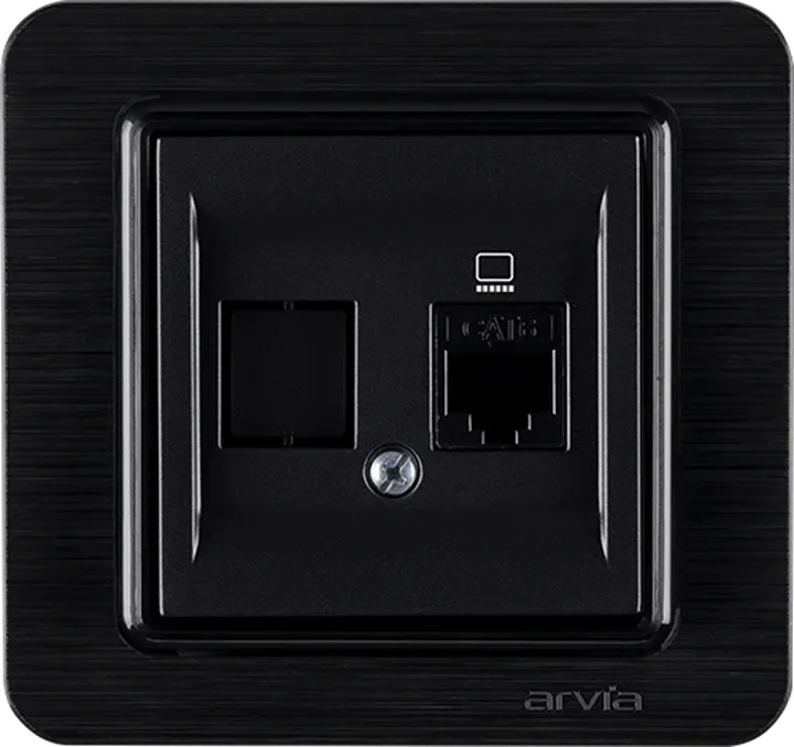 Розетка комп'ютерна Cat6, Чорний LAVIN