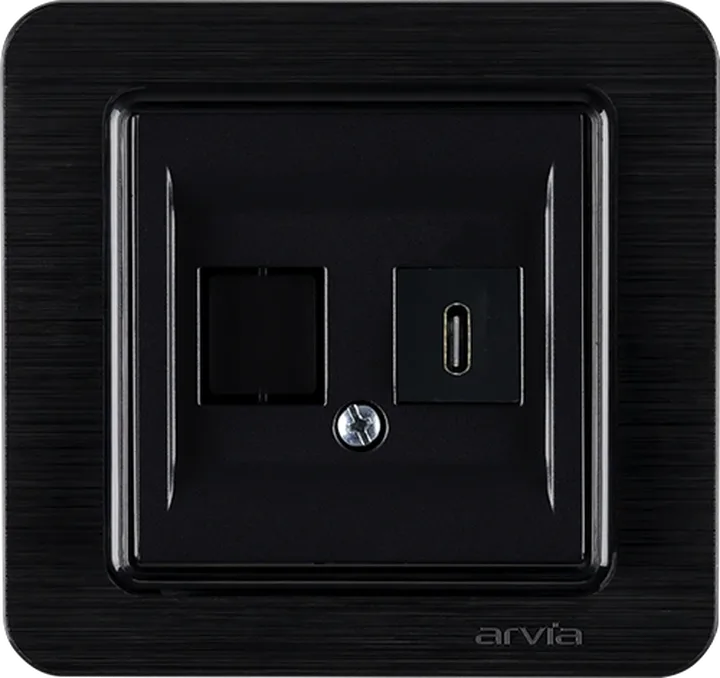 Розетка USB Type C, Чорний LAVIN