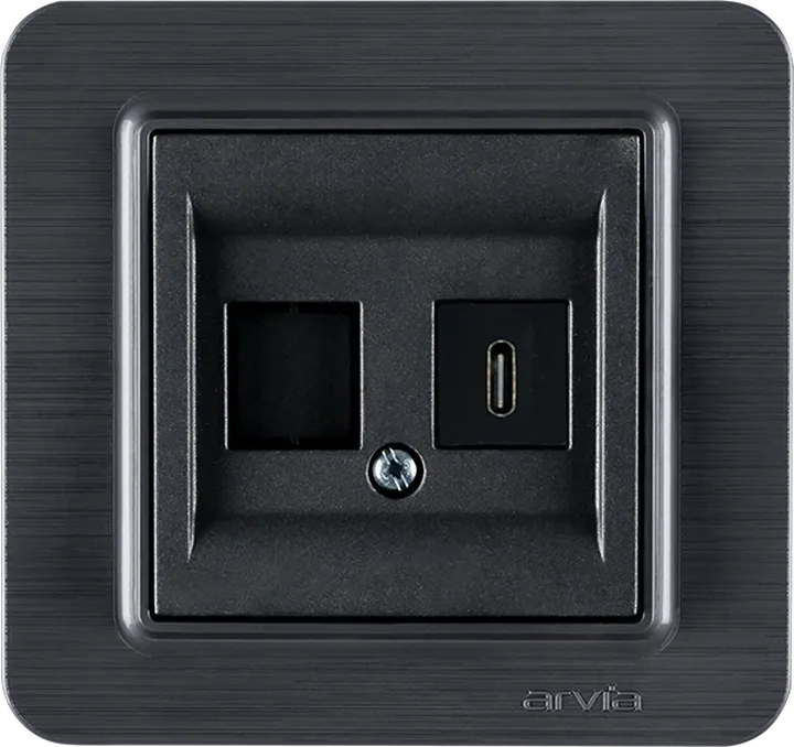 Розетка USB Type C, Графіт LAVIN