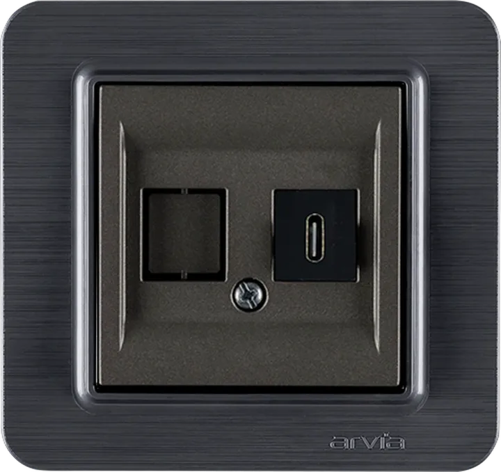 Розетка USB Type C, Антрацит LAVIN