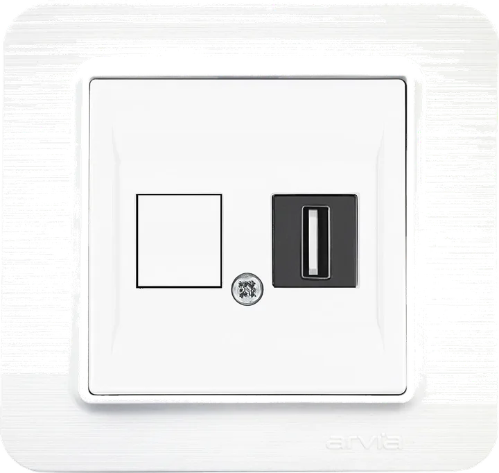 Розетка USB, Матовий білий LAVIN