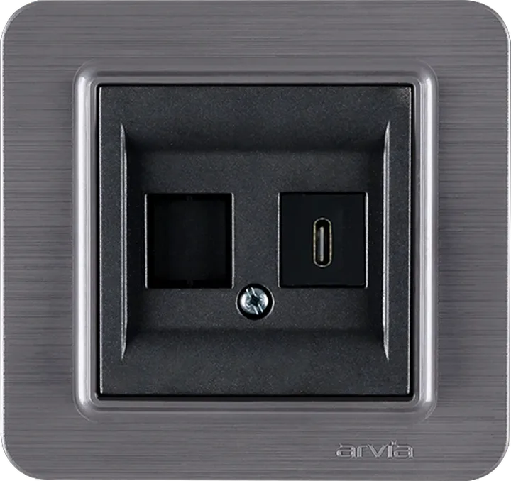 Розетка USB Type C, Димчатий LAVIN